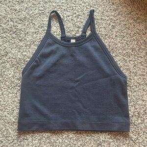 So High-Neck Ribbed Workout Tank Top Cropped